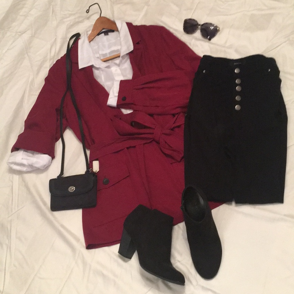 Banana Republic Cranberry Belted Jacket